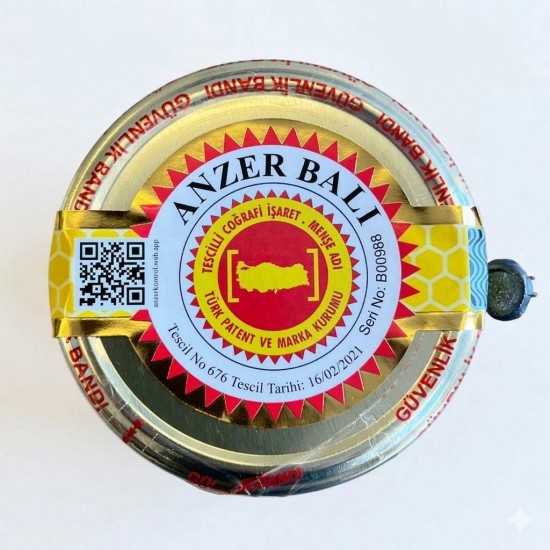 Hacettepe Üniversitesi onaylı Anzer balı güvenlik bandrolü ve seri numarası